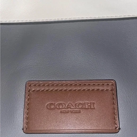 Coach Men’s Colorblock Messenger Bag in White, Gray & Yellow Accents - Picture 2 of 4